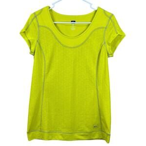 REI Co-Op Women Size M‎ Yellow Mesh Active Top